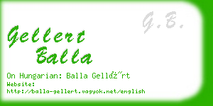 gellert balla business card